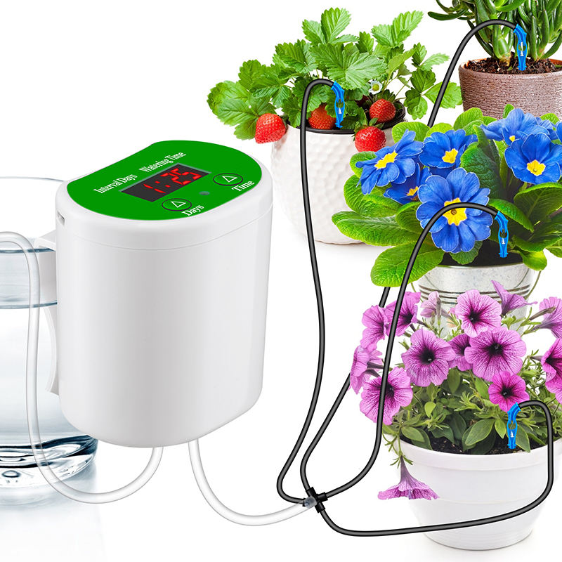 Smart Garden Accessories - インテリジェントな時限自動花水やり装置、鉢植えの怠惰な水やり、点滴水浸出水アプリケーター、ガーデニング緑の植物