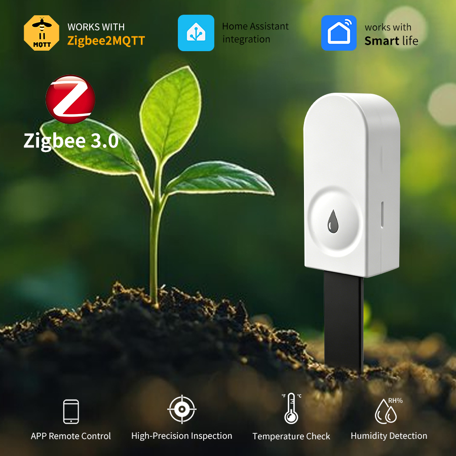 Smart Garden Home Assistant - スマートZigbee 3.0土壌テスター、植物・庭園用湿度・温度・水分センサー、Home Assistant Zigbee2MQTTと連携可能