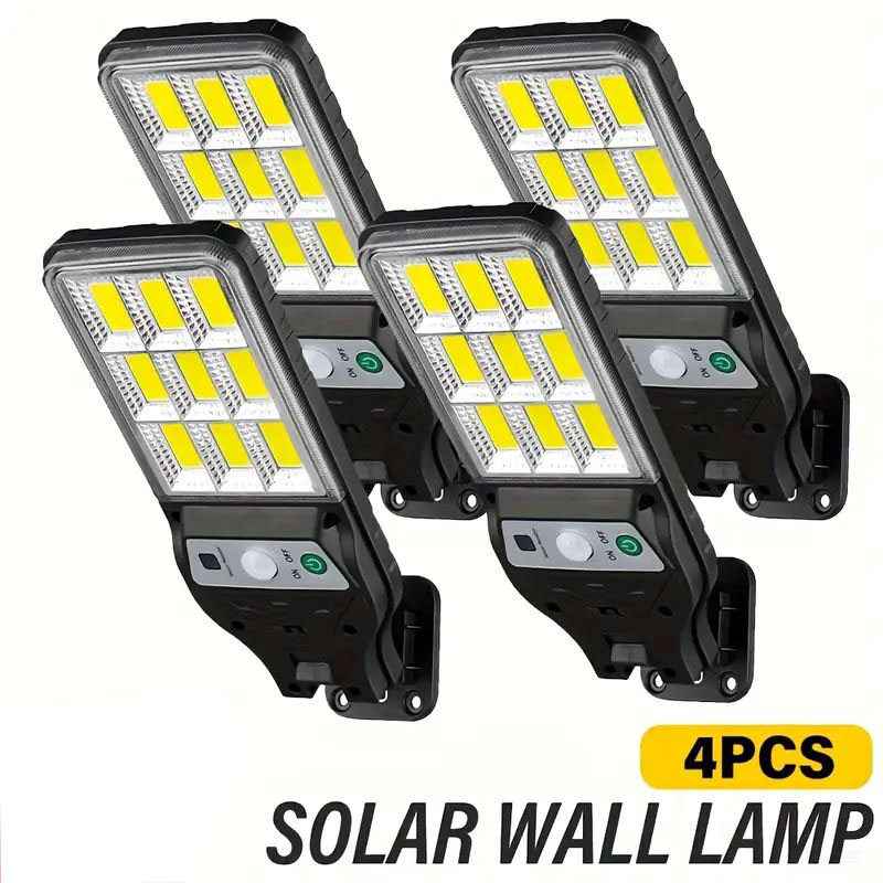 Smart Garden Solar Lights - 4 個ソーラーウォールライトモーションセンサー付き 108COB 屋外 3 モードテラスガーデンフェンスパビリオンとテラス用