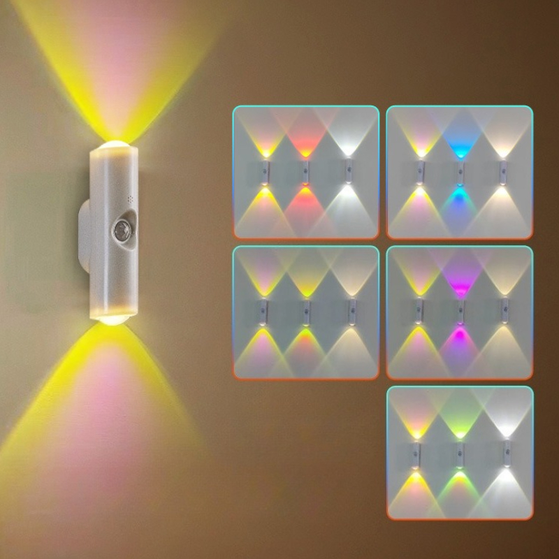Smart Garden Accessories - スマート RGB グラデーションナイトライト磁気モーションセンサー充電式壁ランプ寝室浴室クローゼット庭家の装飾