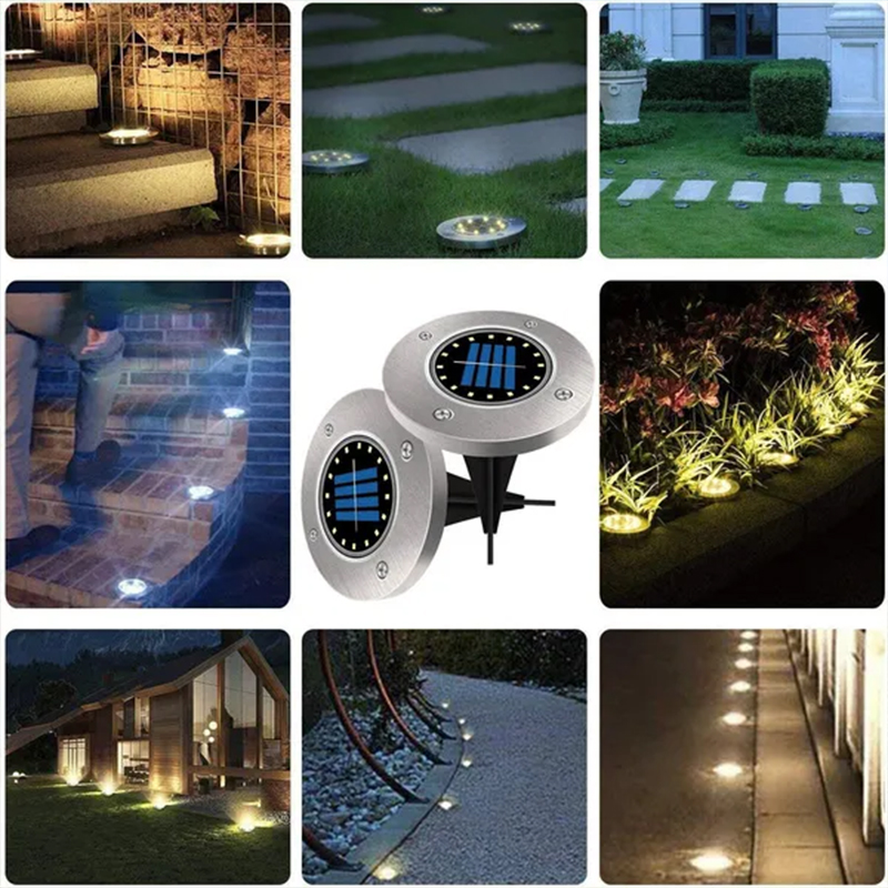 ソーラー埋め込み式グラウンドライト、8/20 LED防水地下 - Smart Garden Solar Lights のレビューと価格