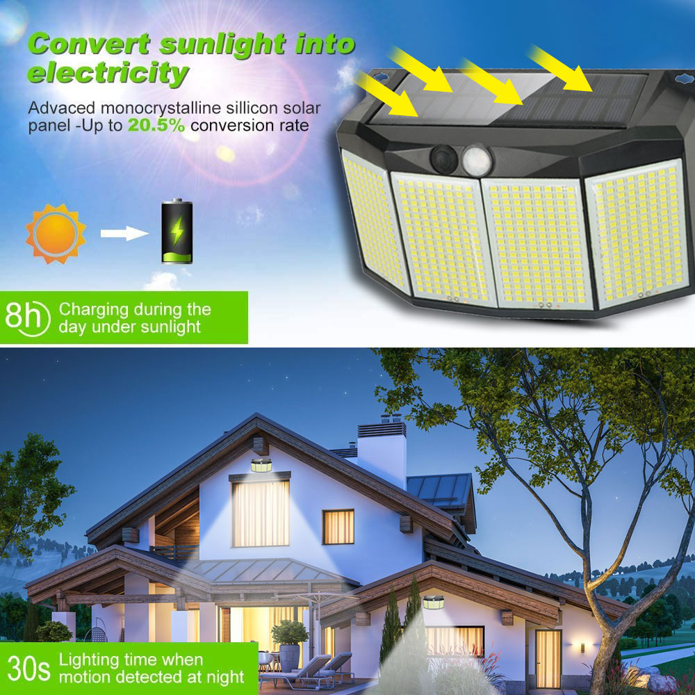 モーションセンサー付き屋外ソーラーランプ,576 LEDライ - Smart Garden Solar Lights のレビューと価格