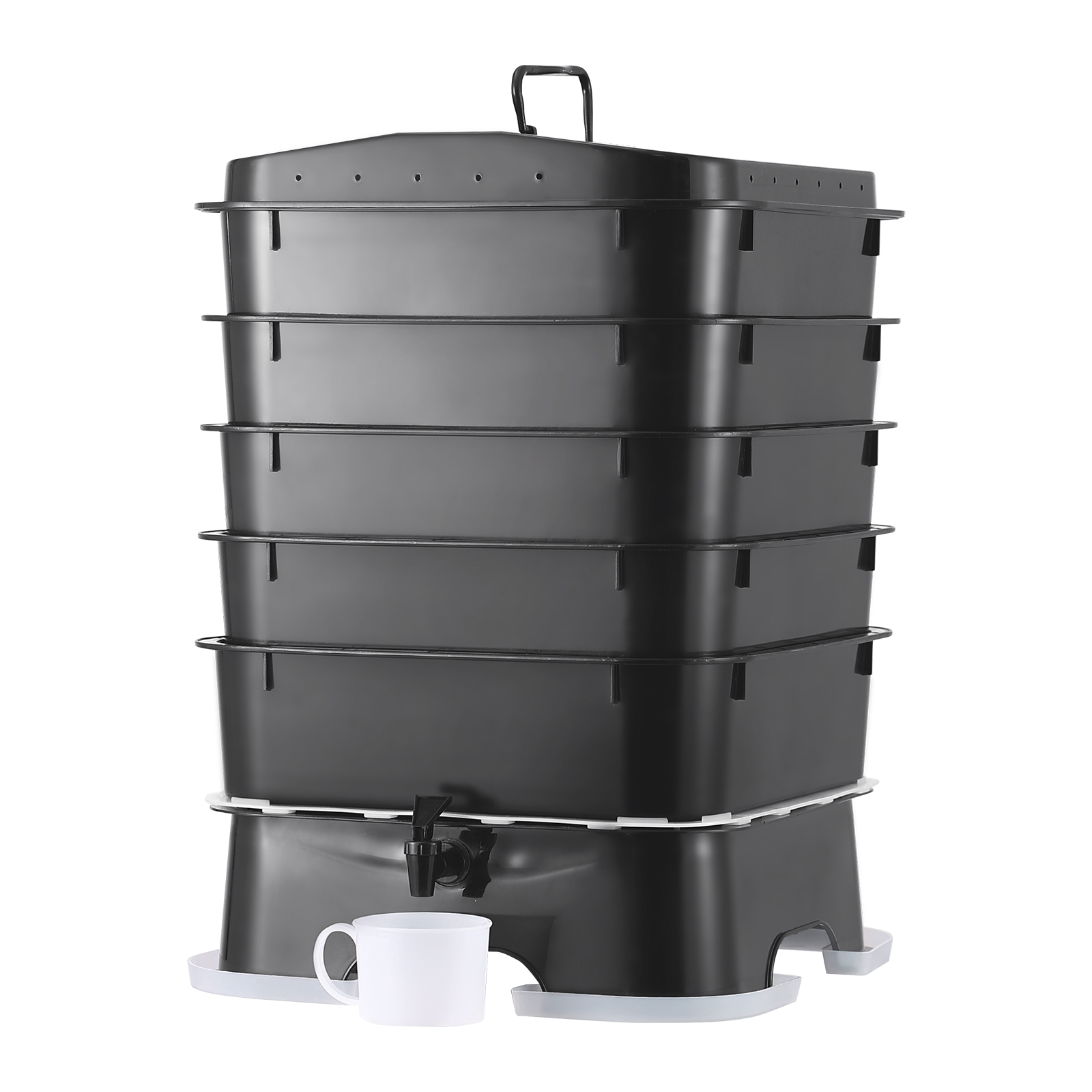 5段式ミミズ堆肥コンポストビン 屋内外兼用 サステナブルデザ - Composting Kit Indoor のレビューと価格