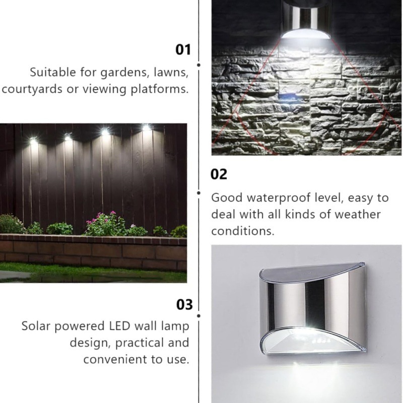 2 個ソーラーガーデンライトステンレス鋼中庭壁ランプ防水屋外 - Smart Garden Solar Lights のレビューと価格
