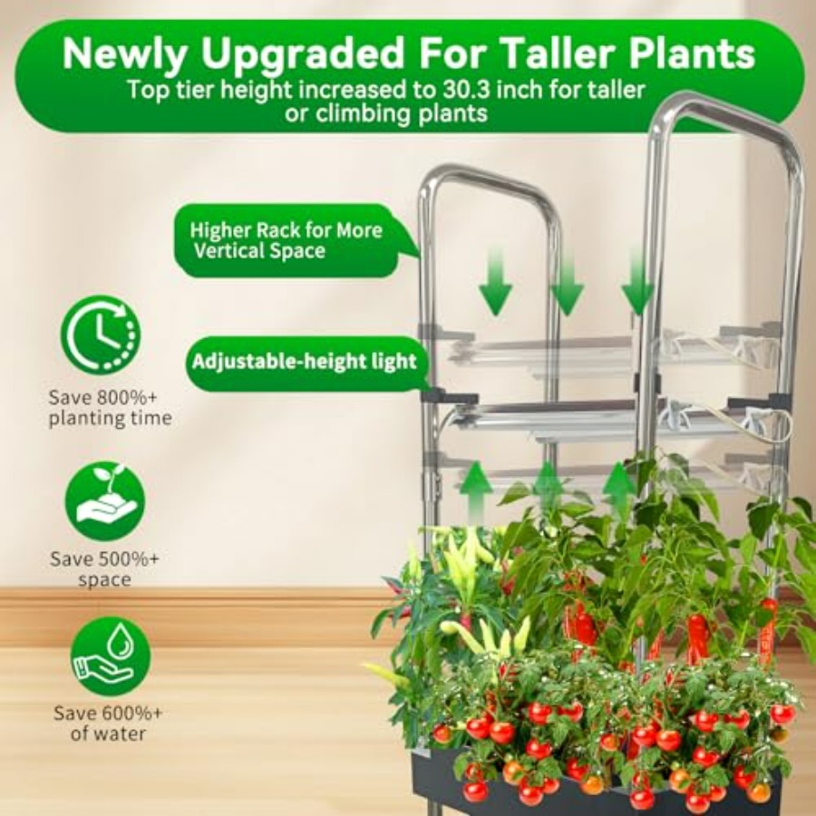 屋内水耕栽培システム：スマートフルスペクトルライト付き垂直庭 - Smart Garden Water のレビューと価格