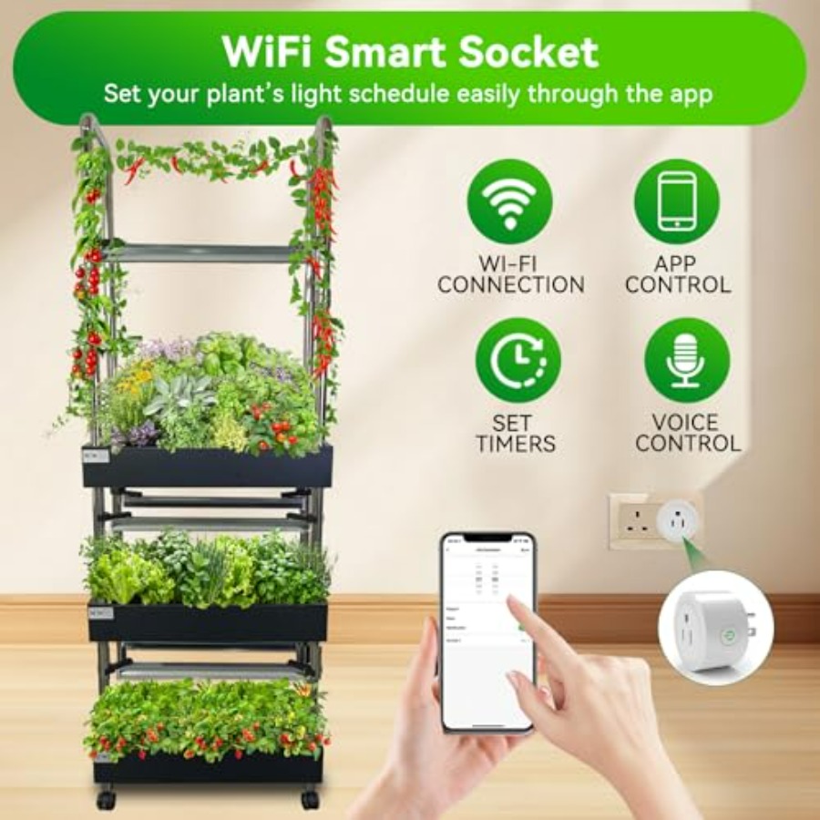 屋内水耕栽培システム：スマートフルスペクトルライト付き垂直庭 - Smart Garden Water のレビューと価格