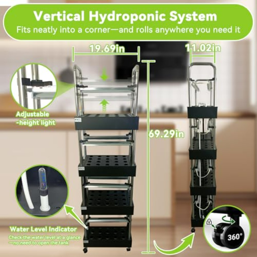 屋内水耕栽培システム：スマートフルスペクトルライト付き垂直庭 - Smart Garden Indoor のレビューと価格