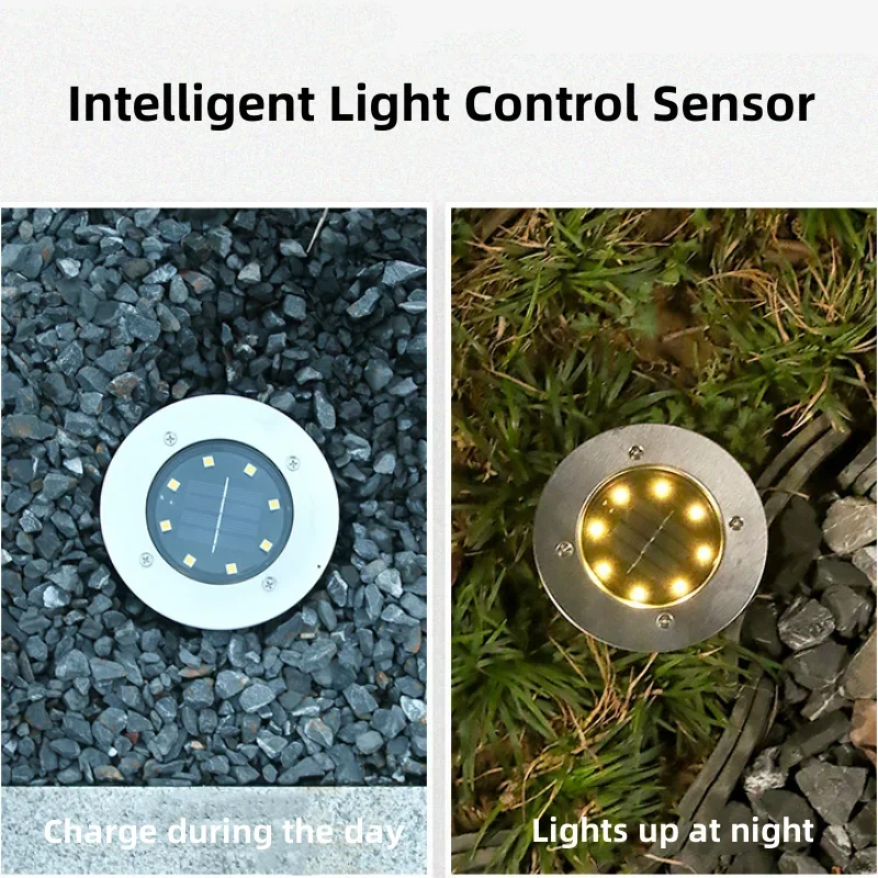 8つのLEDフロアライト,ソーラーパネル,屋外照明,地下照明 - Smart Garden Solar Lights のレビューと価格