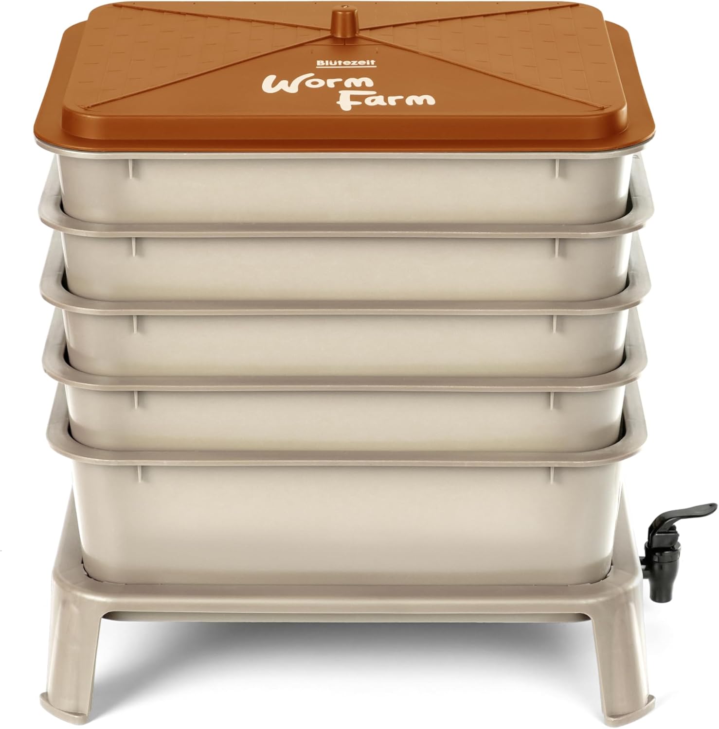 屋内＆屋外用ミミズ堆肥コンポスト容器 - 53QT、ゴールド - Composting Kit Indoor のレビューと価格