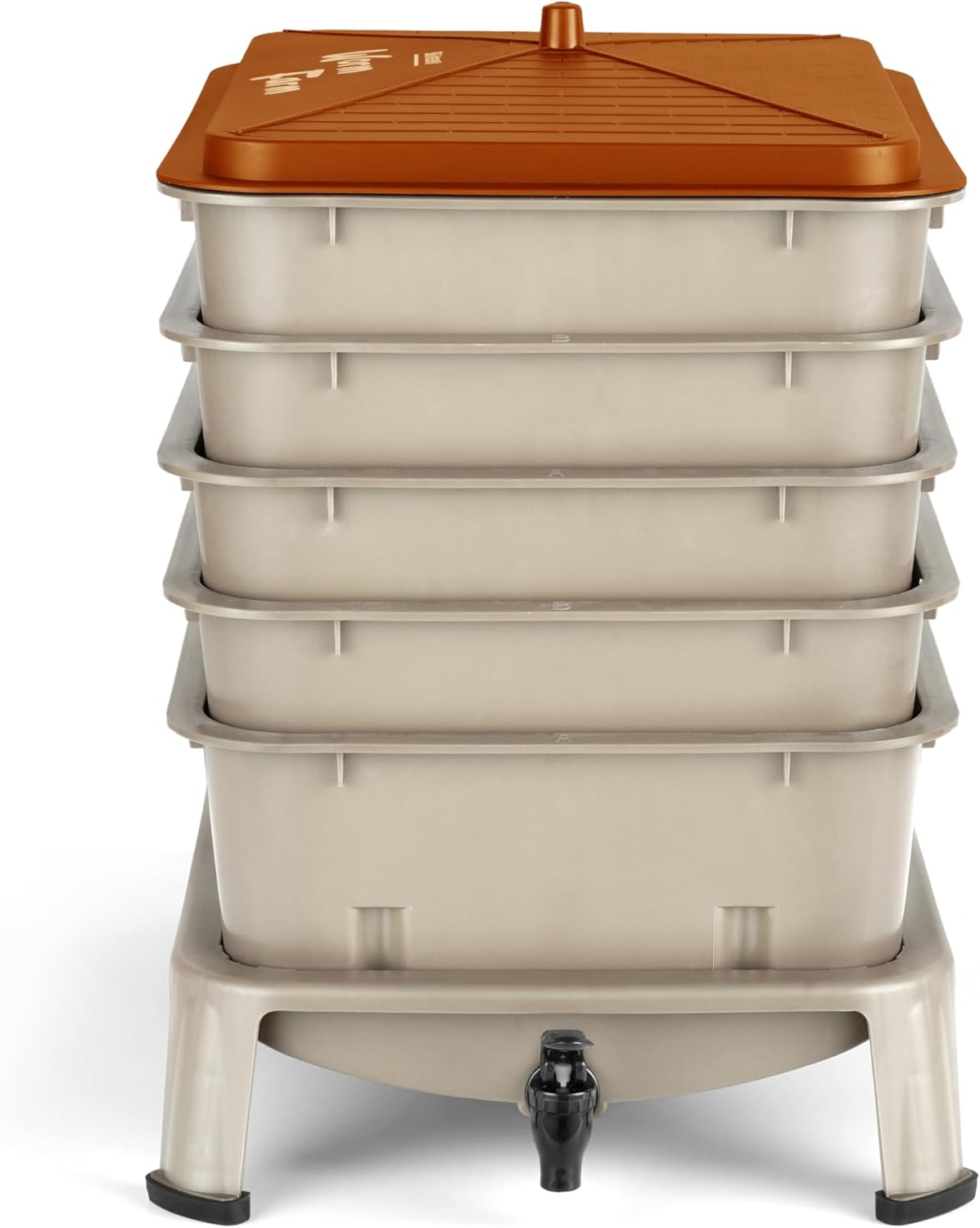 屋内＆屋外用ミミズ堆肥コンポスト容器 - 53QT、ゴールド - Composting Kit Indoor のレビューと価格