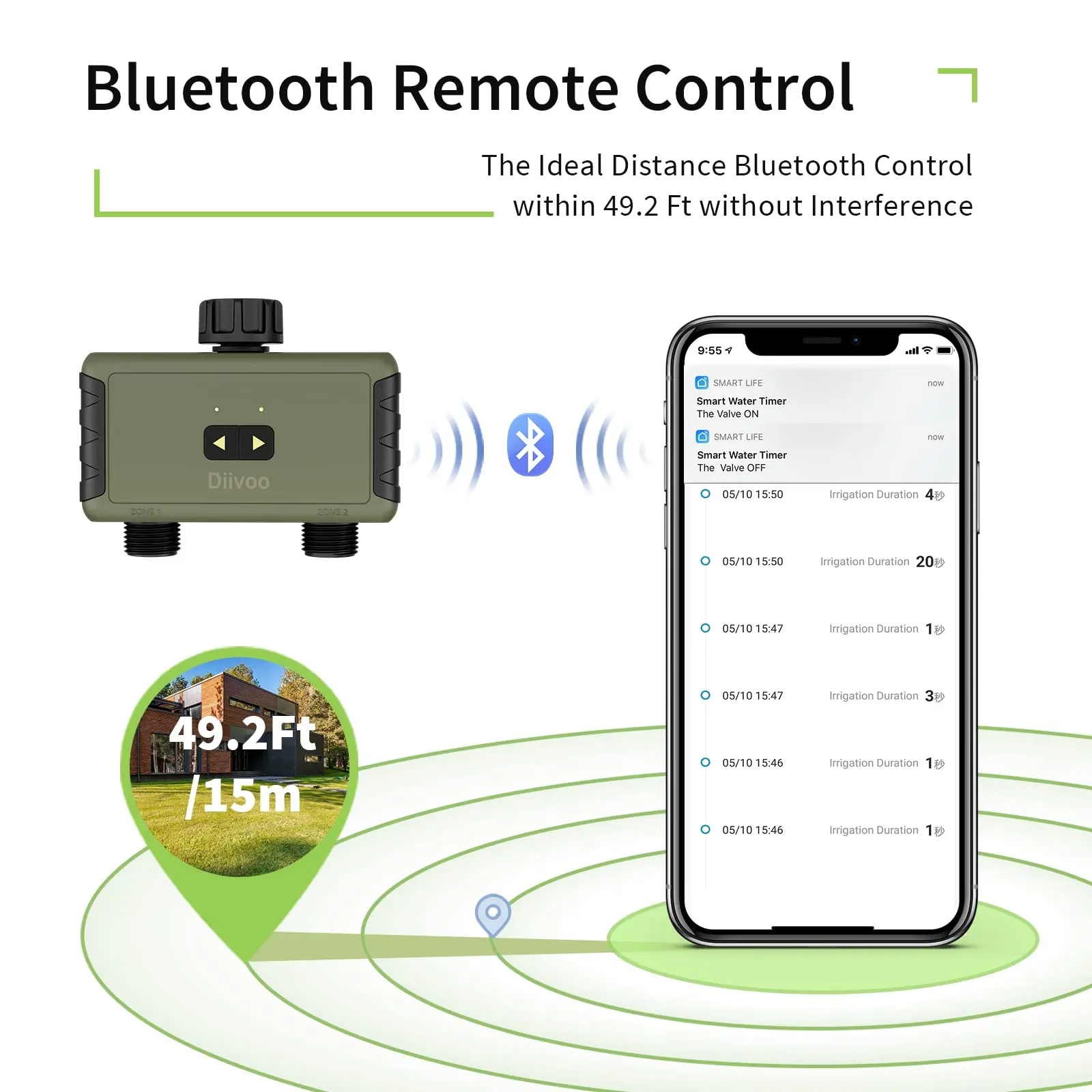 Diivoo Bluetoothスマートウォータータイマー付 - Smart Garden Accessories のレビューと価格