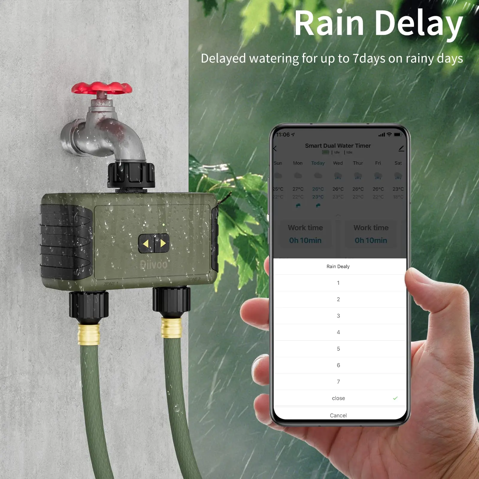 Diivoo Bluetoothスマートウォータータイマー付 - Smart Garden Accessories のレビューと価格